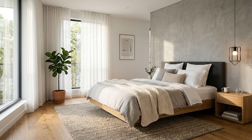 Schlafzimmer modern einrichten: Bett, Licht und Materialien im Zusammenspiel Schlafzimmer modern einrichten